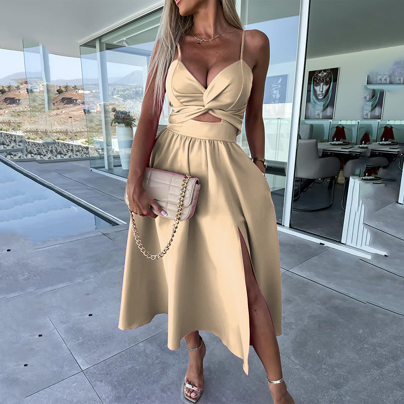 Annika™ | Elegant Midi Dress with Split
