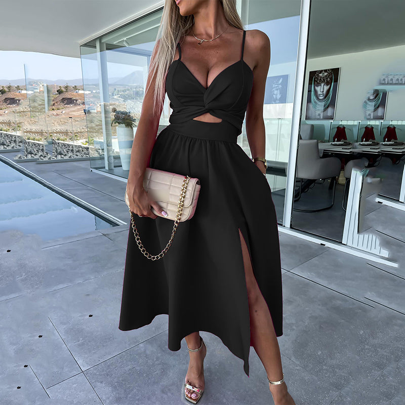 Annika™ | Elegant Midi Dress with Split